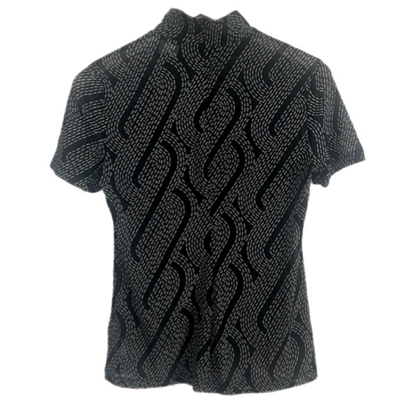 NWOT REVOLVE CABI Deco Sheer Short Sleeve Mock Zip Back Turtleneck Size XS - Picture 6 of 7